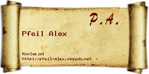 Pfeil Alex névjegykártya